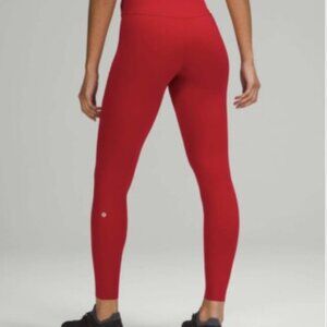 Red Lululemon Team Canada Leggings 25" size 4